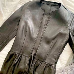 Gucci Authentic Peplum Leather Jacket